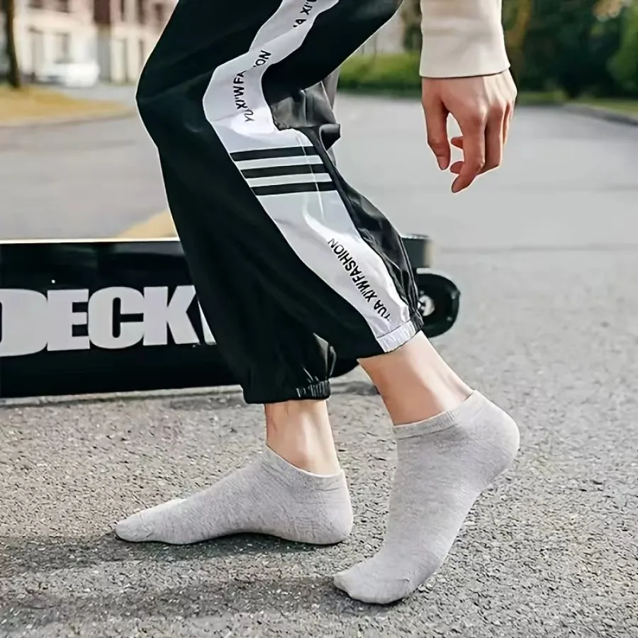 15 pares de meias pretas, brancas e cinza de alta qualidade, absorventes de suor e secagem rápida, adequadas para esportes de verão e fitness