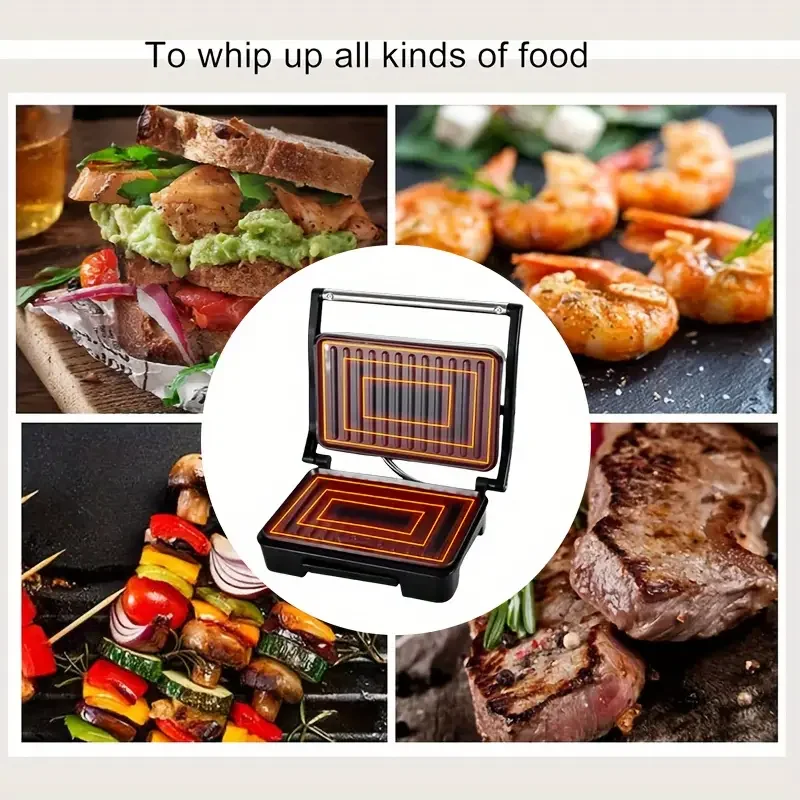 Home Steak Machine, Sandwich Machine, Waffle Maker, Heated Electric Pancake Maker, Light Toaster, Breakfast DIY Gadget