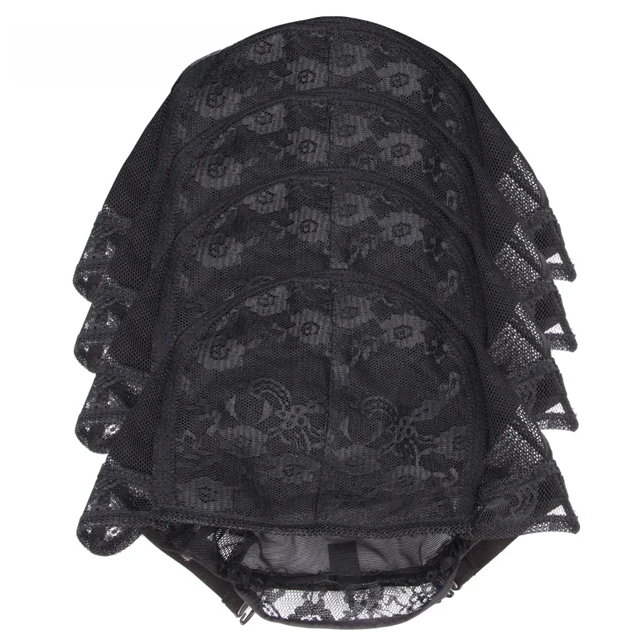 Plussign Gorąco sprzedająca się czapka kopułkowa do peruki Mesh Xl Czapka do peruki Siatka do włosów Regulowana część U Czapki do peruk Podwójne koronkowe czapki siatkowe 5 szt. — zdjęcie 2