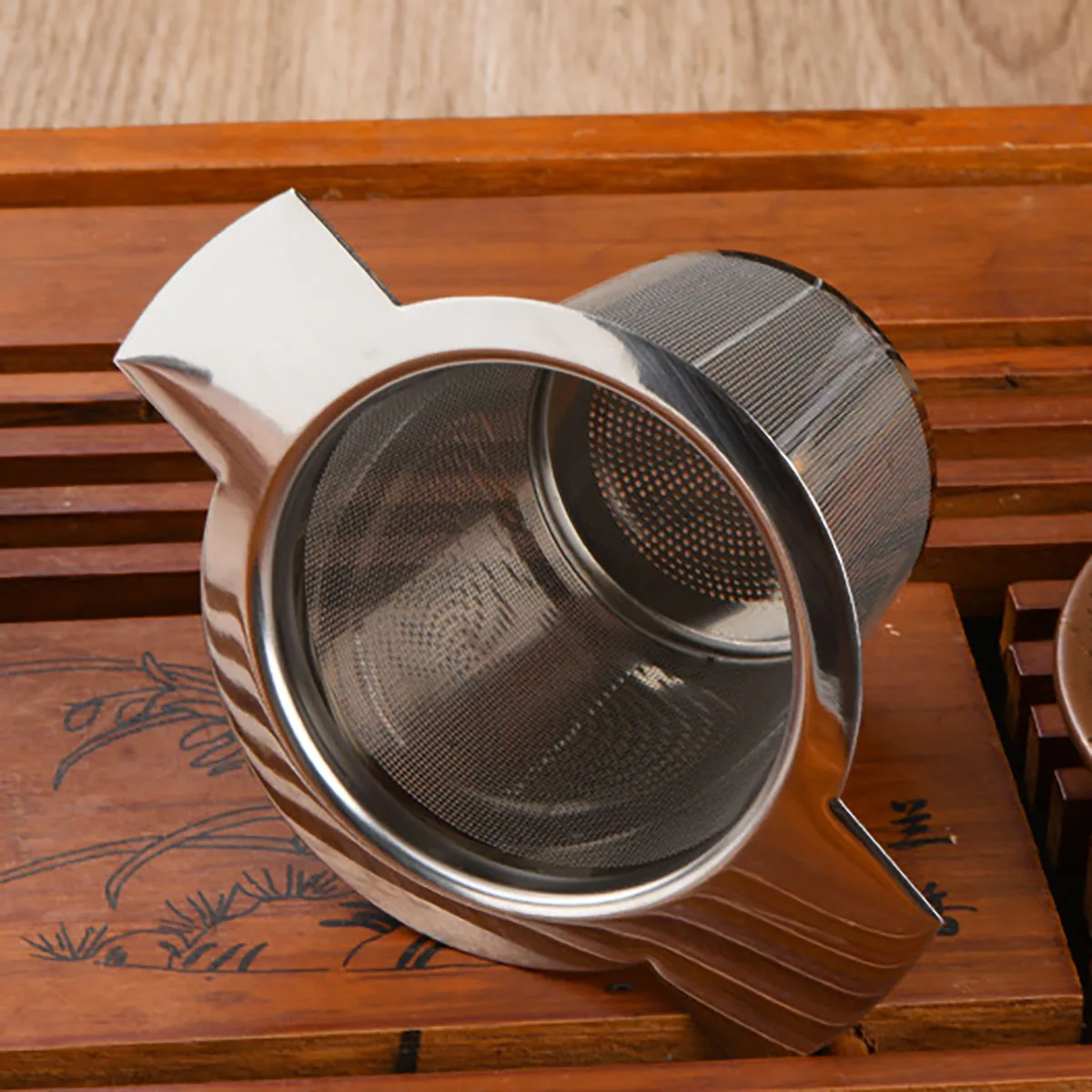 1 قطعة مقابض مزدوجة الفولاذ المقاوم للصدأ الشاي Infuser مع غطاء غرامة شبكة القهوة تصفية إبريق الشاي كوب معلق فضفاض ورقة مصفاة شاي المطبخ #6