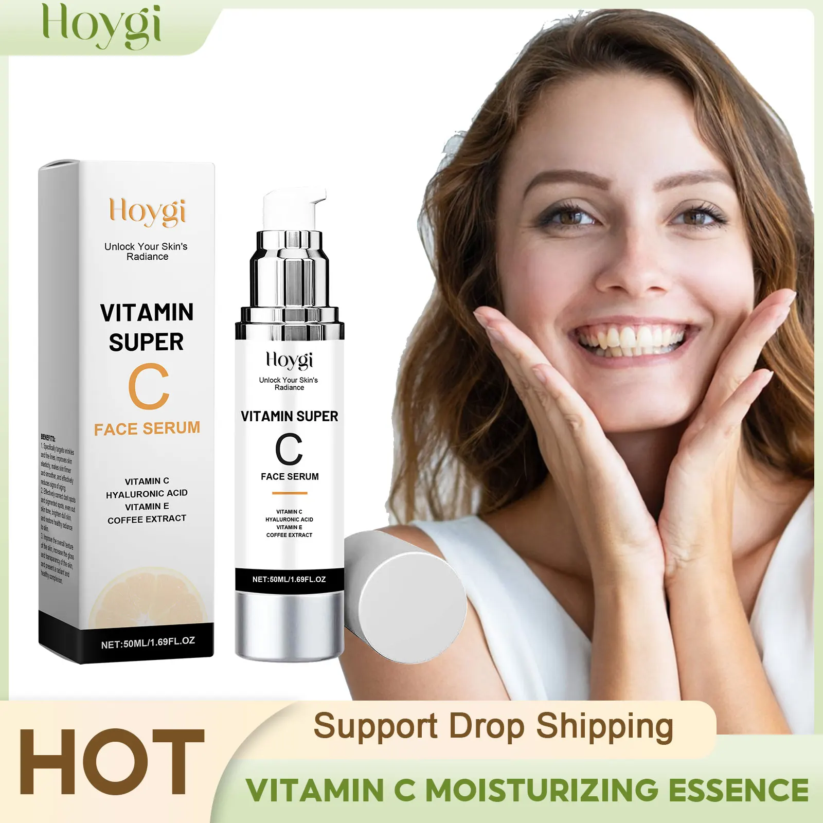 Vitamin C Moisturizing Essence Skin Tone Hyaluronic Acid Repair Refresh Firming Relieve Redness Shrink Pores Nourish Face Serum