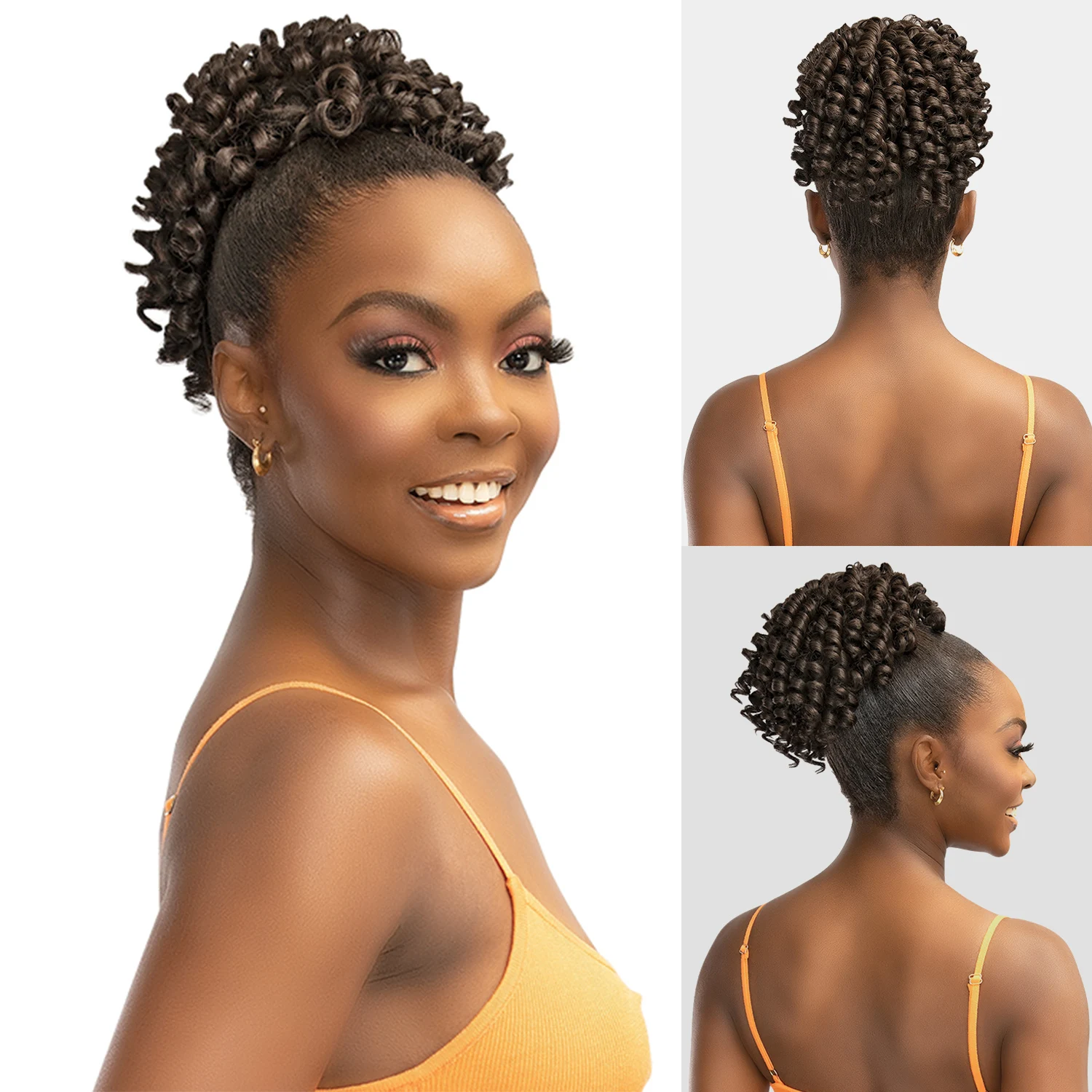 مجموعة جانيت من الشعر البشري برايم يونيميكس الاصطناعية على شكل ذيل حصان ريمي الوهم المهر الزركون