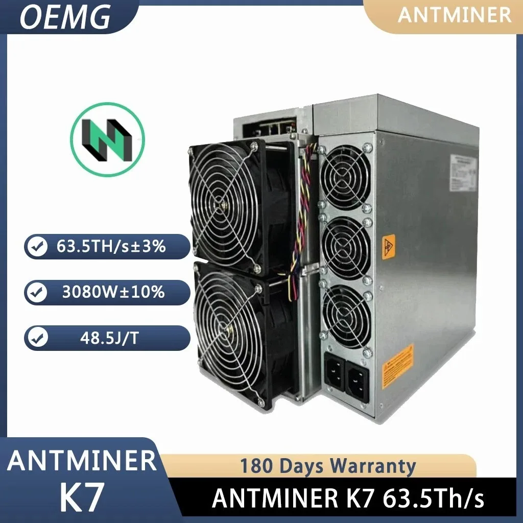 

AD BUY 5 GET 3 FREEE Bitmain Antminer K7 63.5Th/s CKB Miner Nervos Network 3080W Power