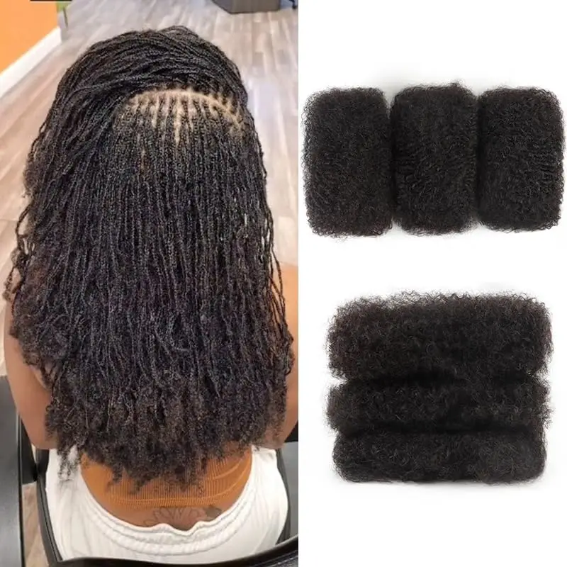 ผมบราซิล Afro Kinky Curly Wave 100% มนุษย์ผมสําหรับ Braiding Twists ผมสําหรับ Micro Twist Afro Kinky Hair Extension