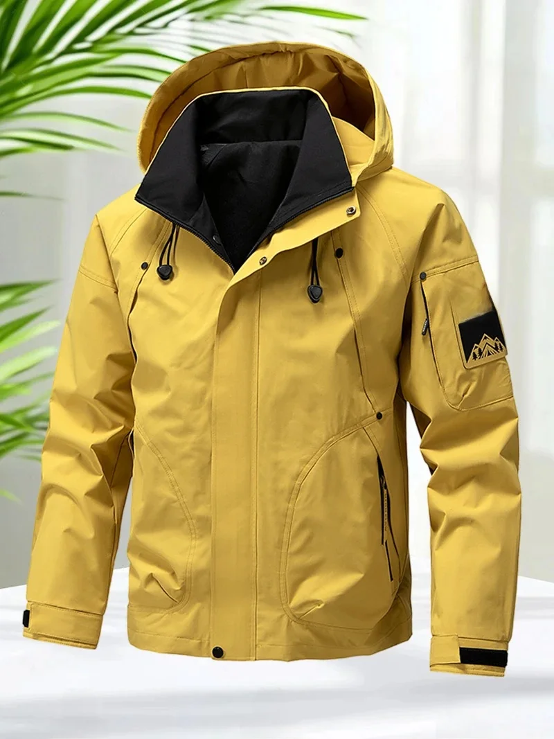 Veste imperméable hommes extérieur Softshell veste à capuche zippée coupe-vent randonnée Camping manteaux légers printemps automne manteaux