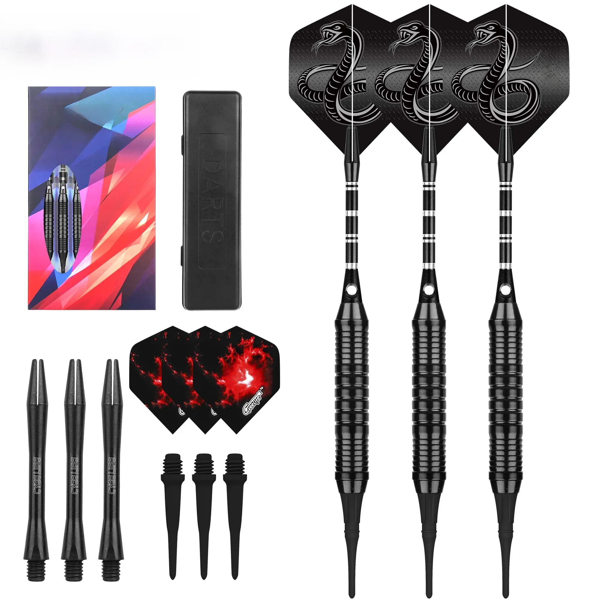 CyeeLife 18g fléchette souple poteau en aluminium résistant aux chutes sécurité compétition professionnelle bar familial divertissement fléchettes