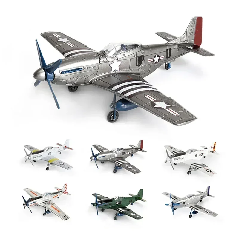 MUSTANG – avion de chasse 4D P-51D à assembler, modèle américain de la seconde guerre mondiale P51, sans colle, 6 couleurs, séparation, jouet à Imposition rapide, 1/48
