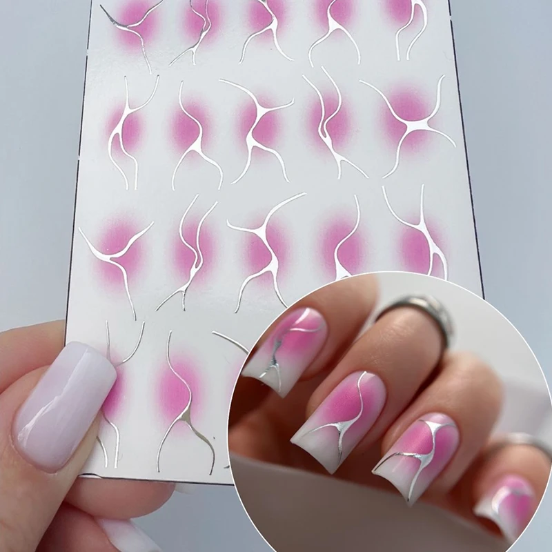 3D Jelly Gradient Nail Sticker Red Pink Blush Sliders Nail Design Gradient Style Translucent Gel Polish Wraps Decal