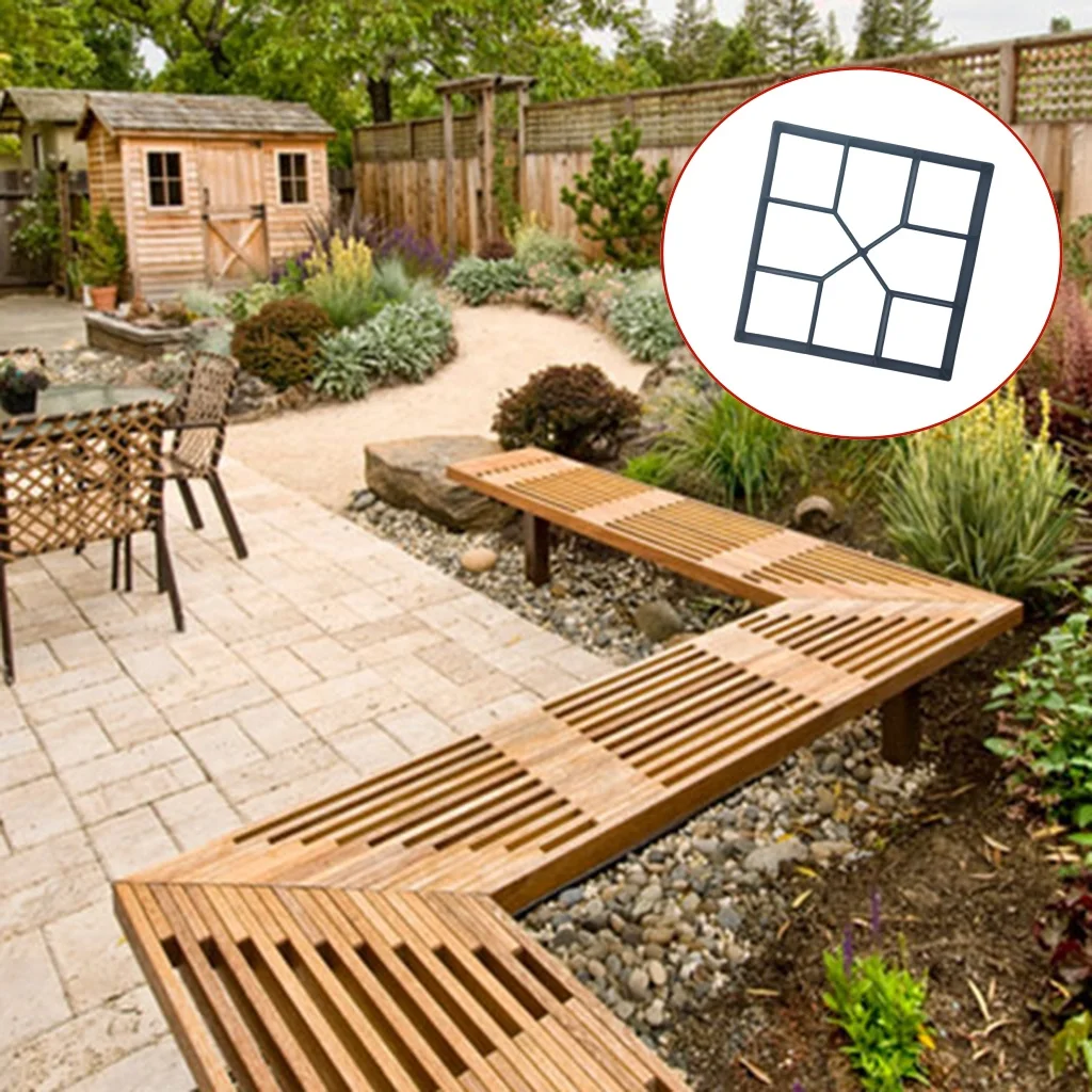 

Reusable Concrete Path Molds Path Stone Moldings Stepping Stone Paver DIY Pavement Paving Moulds for Yard Lawn Garden