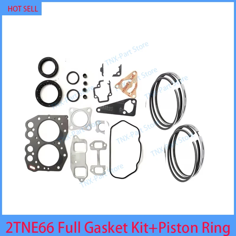

2TNE66 For Yanmar Overhaul Rebuild Kit Full Gasket Kit Piston Ring 2D66E 2TN66L 2TN66E With Cylinder Head Gasket Engine