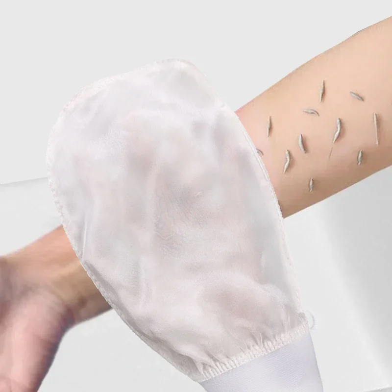 Gant exfoliant en soie imité, 1 pièce, gommage corporel, mitaines exfoliantes turques, peau soyeuse, gants de bain et de douche