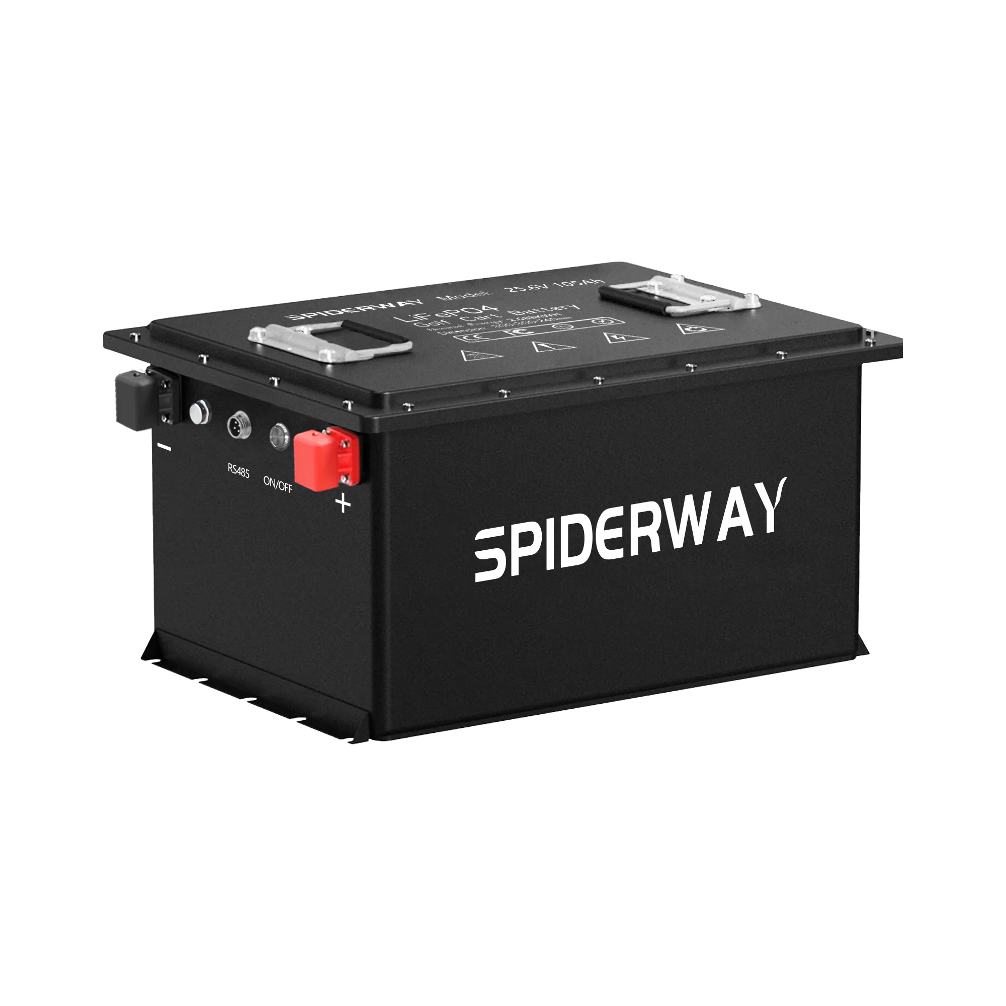 24 V (25,6 V) 105 Ah LiFePO4-Lithiumbatterie mit Ladegerät für Marine-RV-Bodenschrubber max. Lastleistung 6,45 kW über 3500 Zyklen