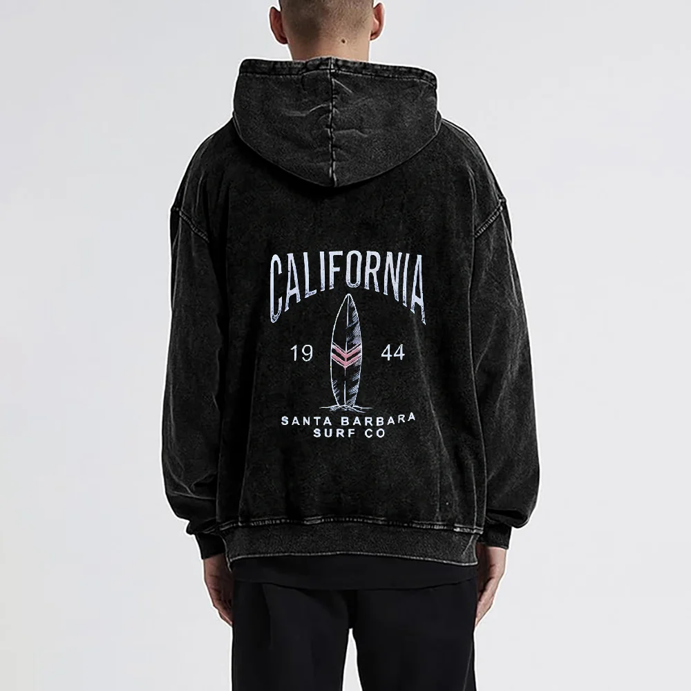 Cali Surf Sweater, übergroßer trendiger California Hoodie, bequemes Vintage-Sweatshirt, Streetwear Herbst Winter