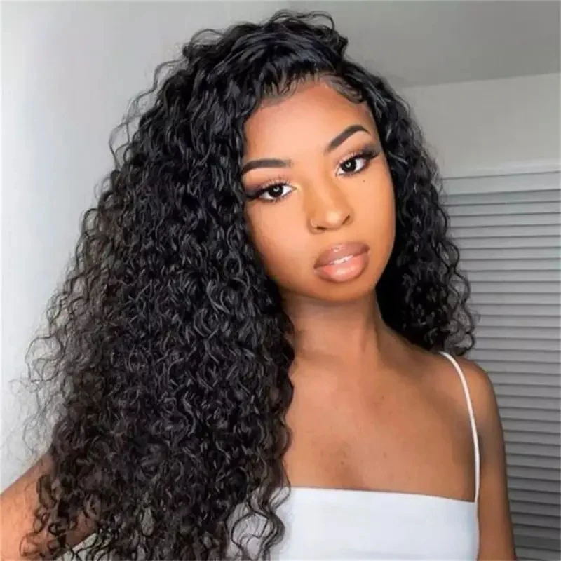 

Alimice 4x4 Deep Wave Lace Front Wigs Glueless Human Hair For Woman