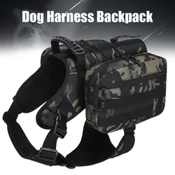 New Tactical Dog Harness Backpack Military Pet Dog Bag Vest for Medium Large Dogs Outdoor Walk Hiking Dog Food Rucksacks