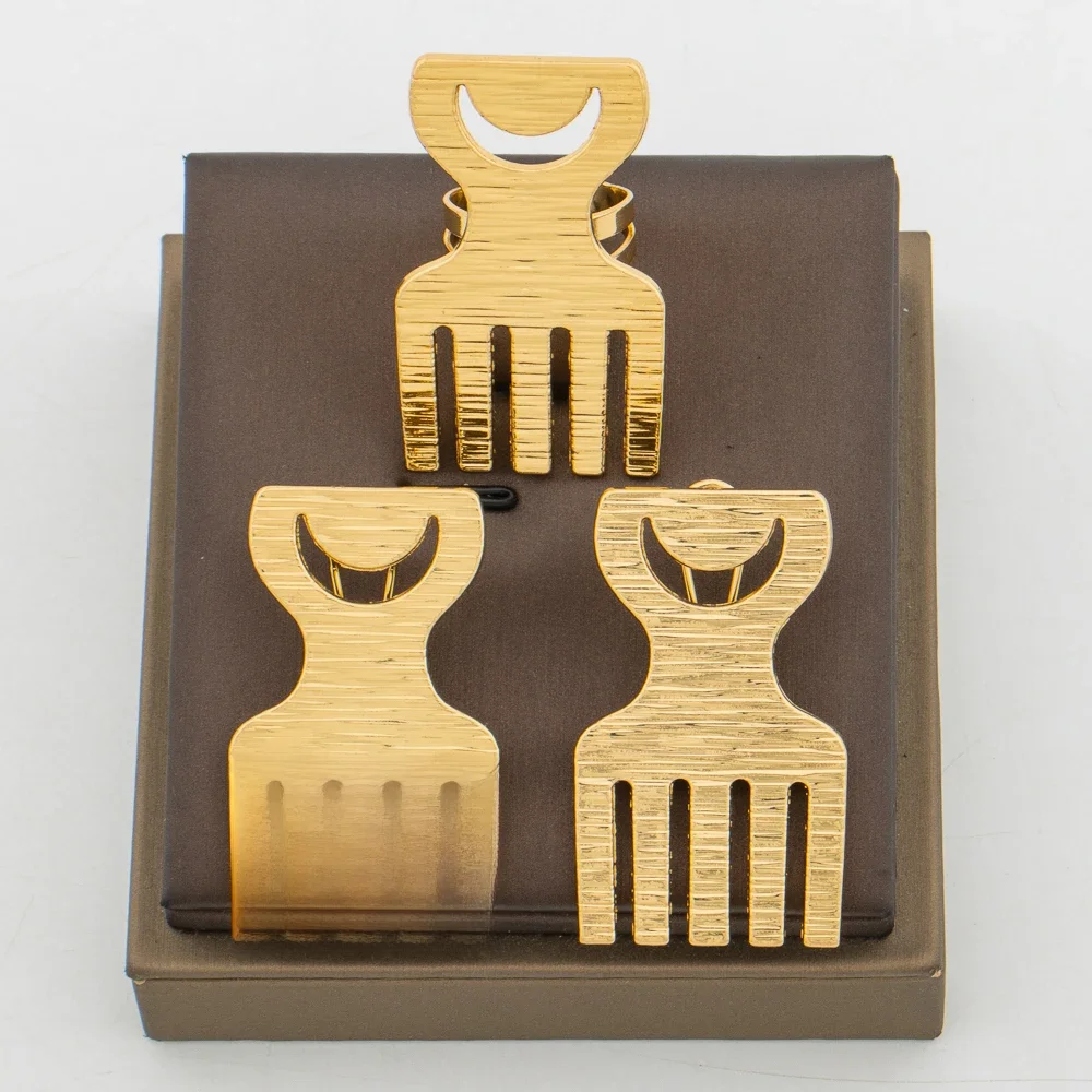 YM NigWin-Ensemble de boucles d'oreilles et de matiques plaquées or pour dames, conception de personnalité, bague de cocktail, fête de fiançailles africaine 3