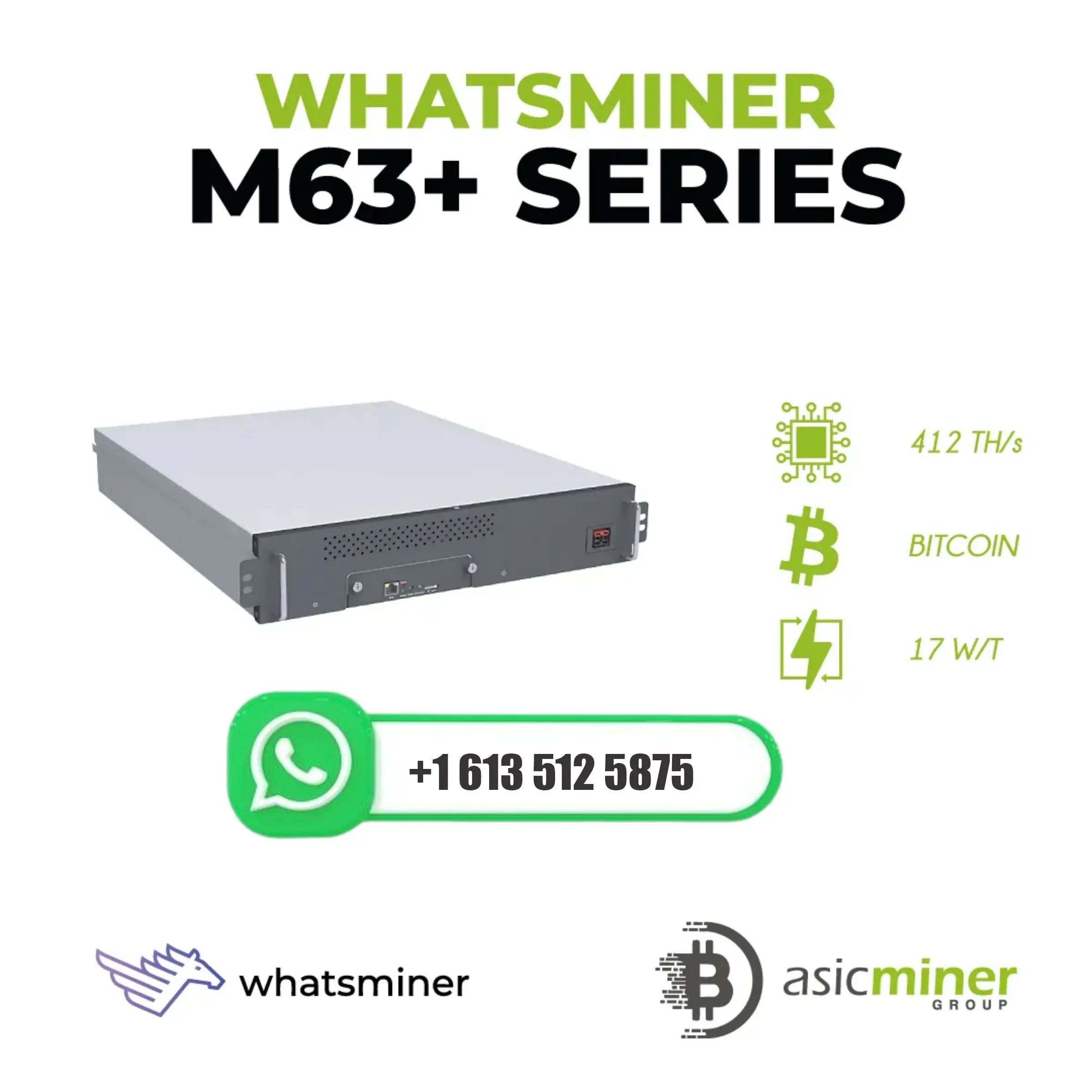 Oferta Super JJ: Compre 2 e Ganhe 1 Grátis - Novo Whatsminer M63S++ 472Th/s 15.5W/T BTC ASIC Bitcoin Miner com Fonte de Alimentação e Garantia