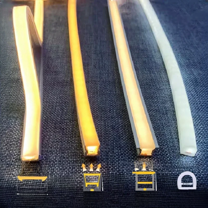 4/6/8/10mm Smalle LED Neon Siliconen Buis Touw Lamp Verzonken DC12V Flexibele Waterdichte diffuser Kast Kast Lint Strip Licht - afbeelding 2