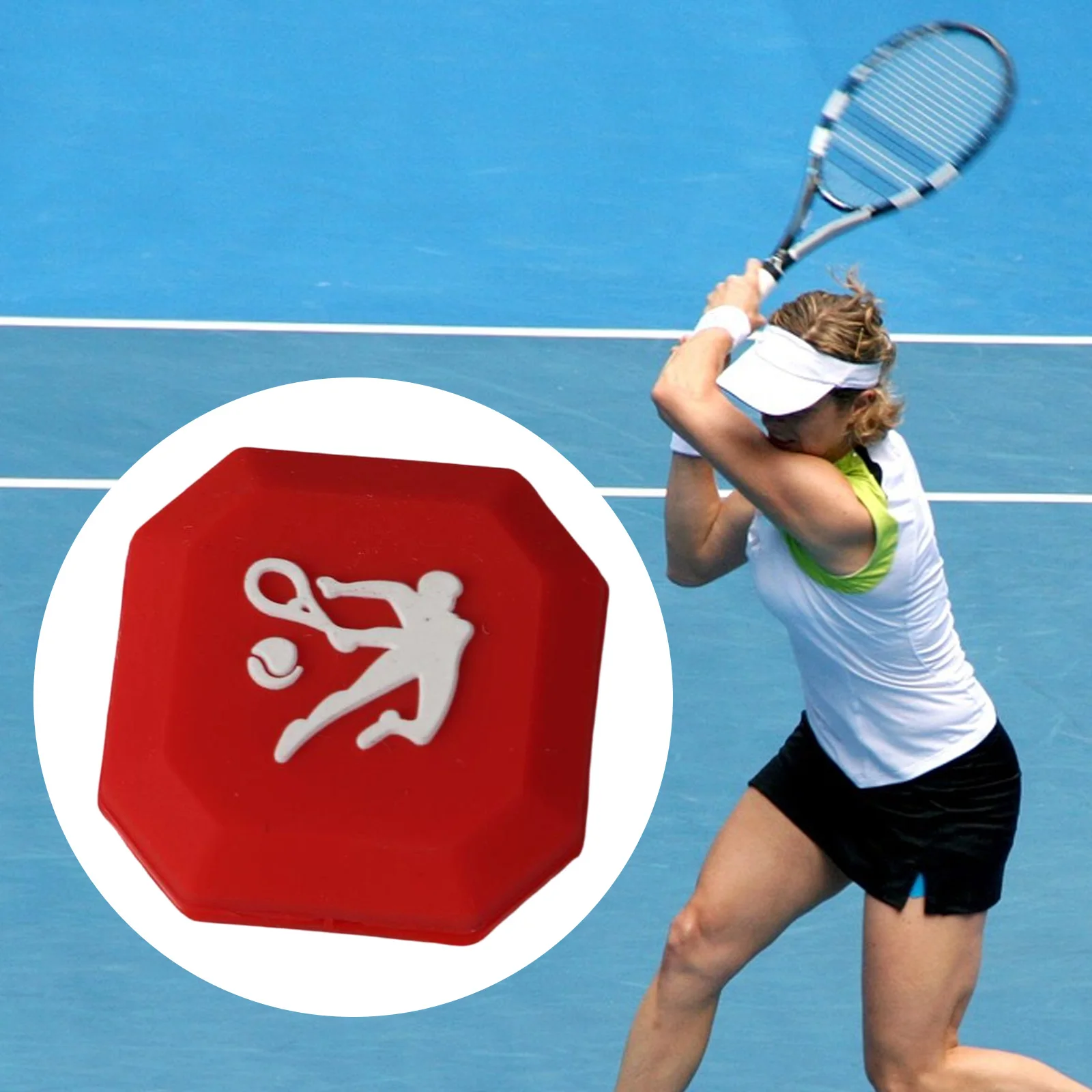 1 قطعة مُخفف التنس سيليكون الكرتون الاهتزاز شكل طويل المرطب امتصاص الصدمات مضرب التنس المثبط هزاز