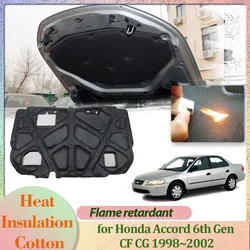 Car Hood Engine Cover for Honda Accord 6th Gen CF CG 1998~2002 Insulation Liner Cotton Soundproof Thermal Heat Mat Accessories
