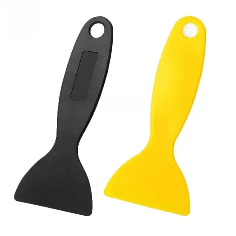 Spatule grattoir en plastique noir et jaune, pour téléphone portable, écran LCD, colle, élimination des bulles d'air, autocollant, Installation, outil de bricolage