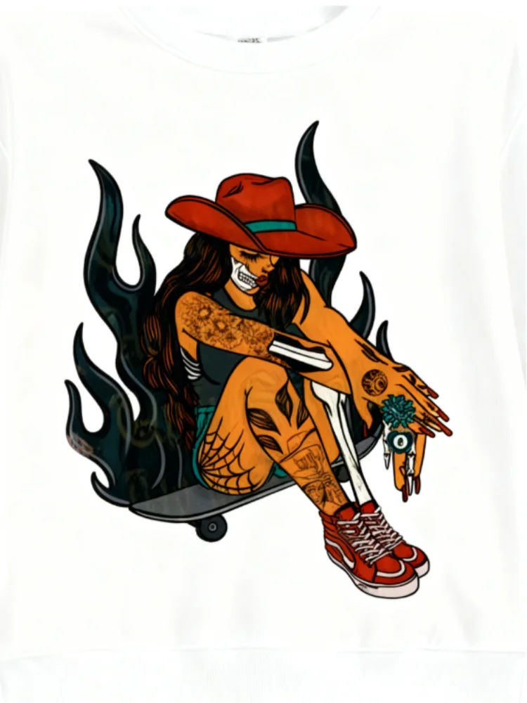 سويت شيرت بقلنسوة من القطن، موسيقى الريف، راعية البقر الغربية، رعاة البقر الغربية، ملابس الفتيات الأمريكية الغربية، بلوفر بقلنسوة للجنسين