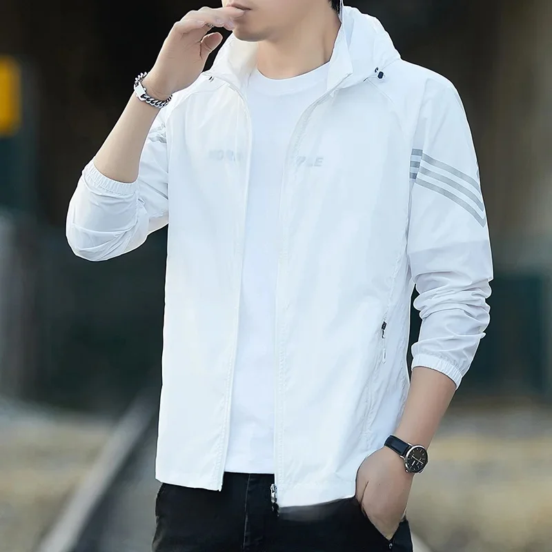 AliExpress UPF50+Sunscreen Jacket 2025 Summer Thin Breathable Outdoor Cycling Sports Ice Silk Cardigan Coat Casual Men's Sunscreen Clothing