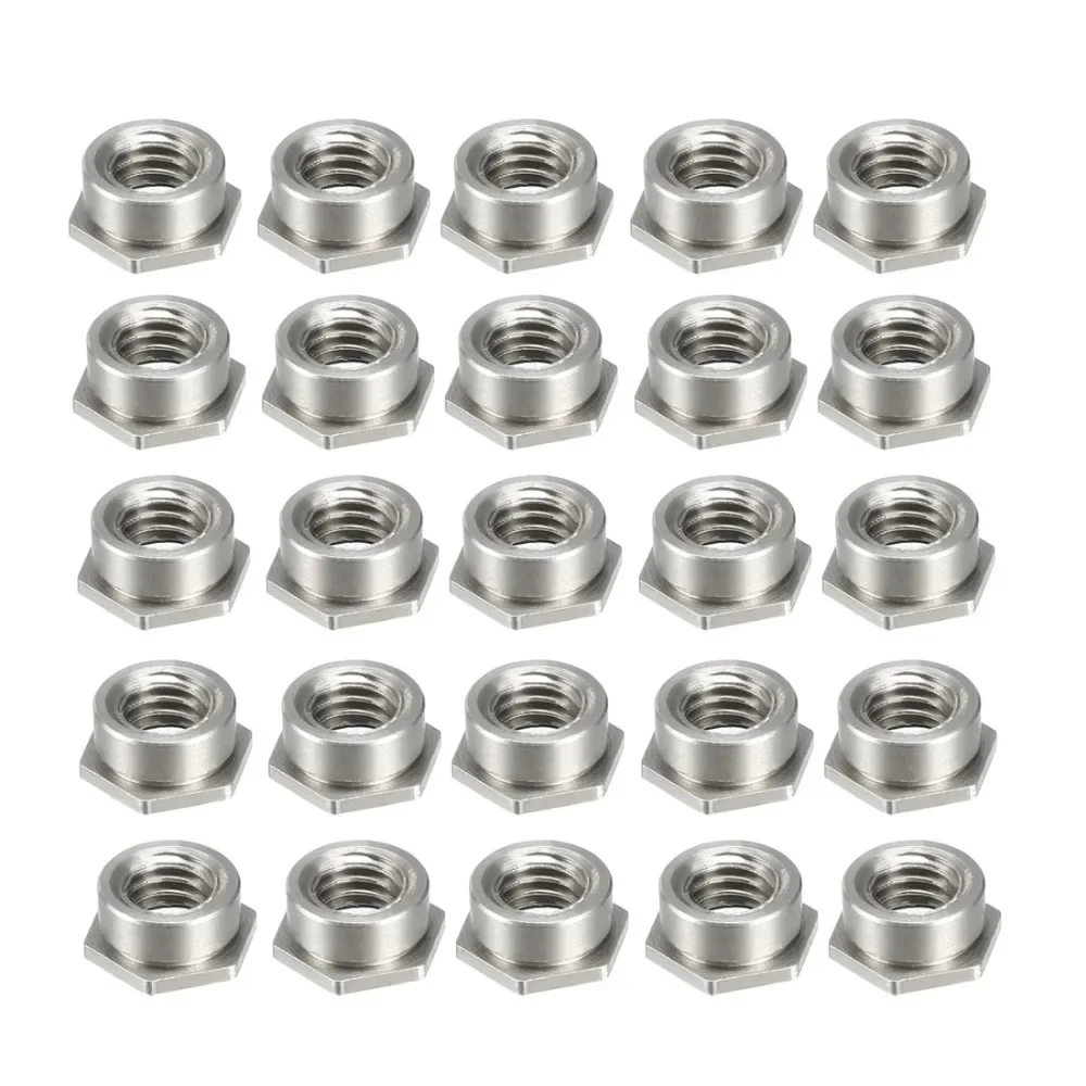 25 szt. M3x0.5/m4x0,7 mm podziałka śruba sześciokątna stali węglowej zaślepka samozaciskowy nakrętki FS-M3-1/FS-M3-2/FS-M4-1/FS-M4-2 — zdjęcie 2