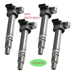 4PCS Ignition Coils 90919-02237 For Toyota Hilux 4Runner Hiace Tacoma Prado Regius Dyna Land Cruiser 9091902237 90919 02237