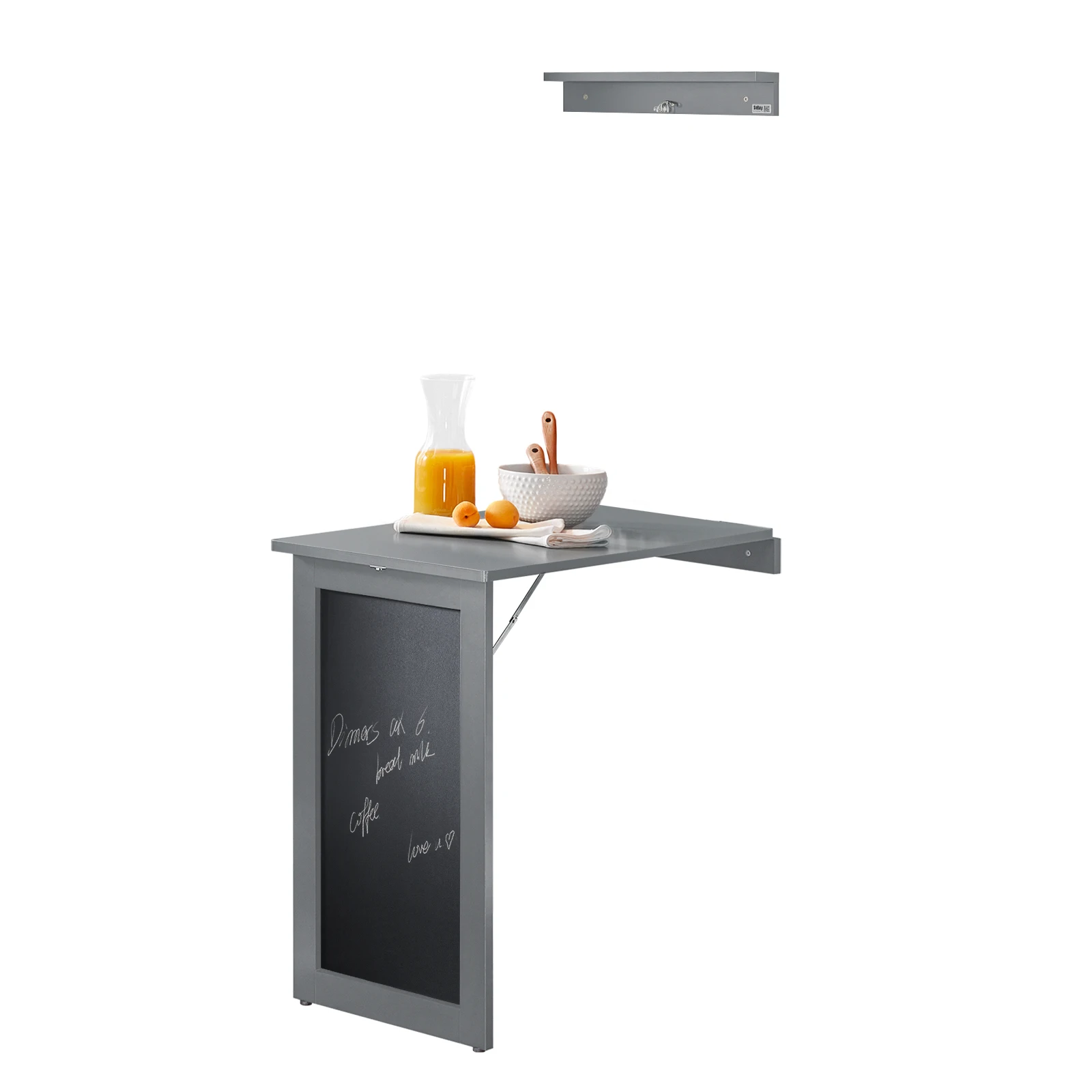 SoBuy FWT20 Mesa plegable de pared con hoja abatible Mesa de comedor plegable con tablero de notas que ahorra espacio para cocina, oficina y espacios pequeños