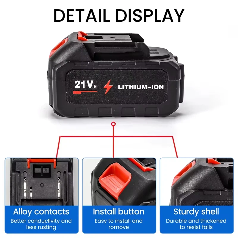13000mAh für Makita Lithium-Ionen Ersatzakku Kompatibel mit Makita BL1860B BL1860 BL1850 Wiederaufladbarer Elektrowerkzeug-Akku – Detail 1