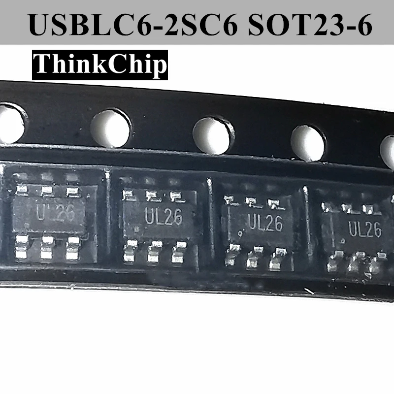 

(100pcs) USBLC6-2SC6 UL26 / USBLC6-4SC6 SOT23-6 VERY LOW CAPACITANCE ESD PROTECTION