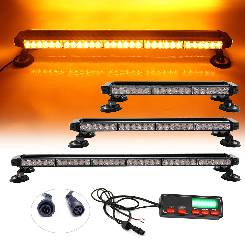 

14" to 50" 44" 38" Four Side Roof Top Traffic Advisor LED Strobe Flash Warning Emergency Light Bar Amber White Red Blue 12V 24V