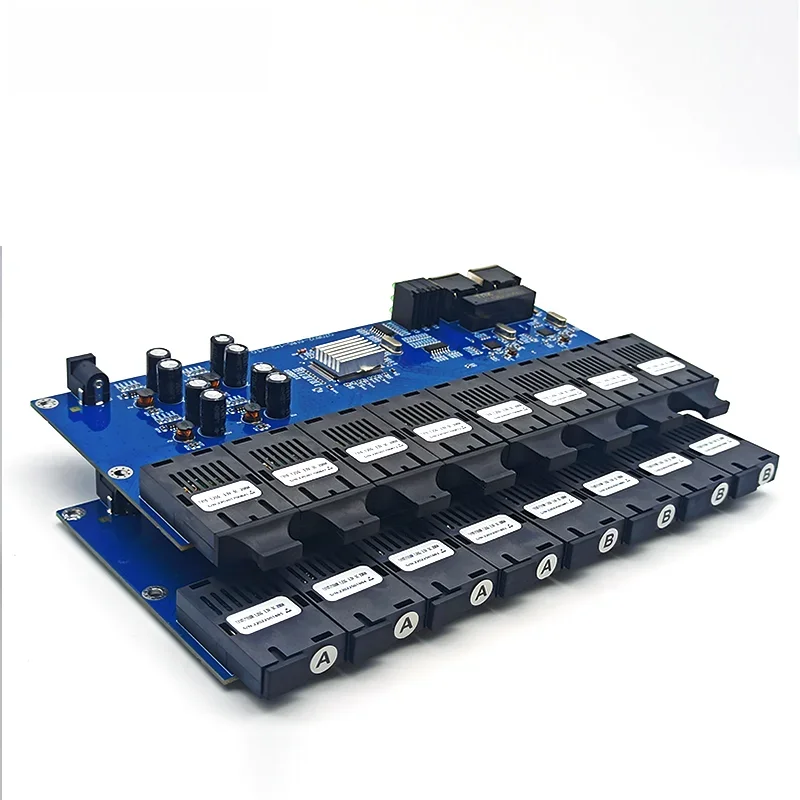 Przełącznik światłowodowy Gigabit Ethernet Konwerter mediów 8 portów światłowodowych 2 porty światłowodowe RJ45 Transceiver optyczny 20KM SC Single Mode 100/1000M — zdjęcie produktu 7