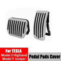 Performance Pedal Pads Cover For Tesla Model 3 Highland 2024 Model Y Juniper 2025 Foot Non-Slip Pedals Accessories