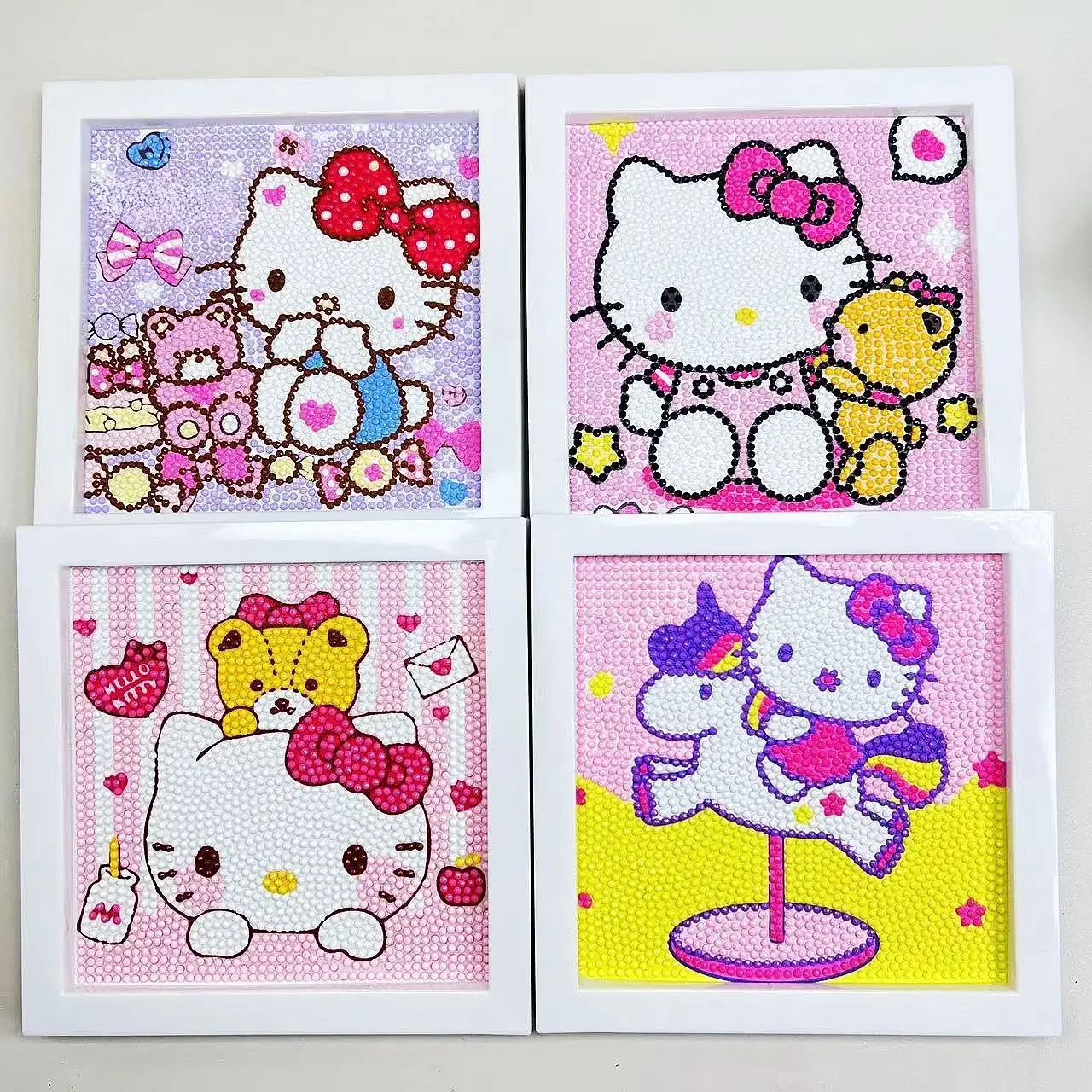 Kt Katze Diamant Malerei Kinder Puzzle Punkt Diamant Spielzeug DIY Diamant Aufkleber Bilderrahmen