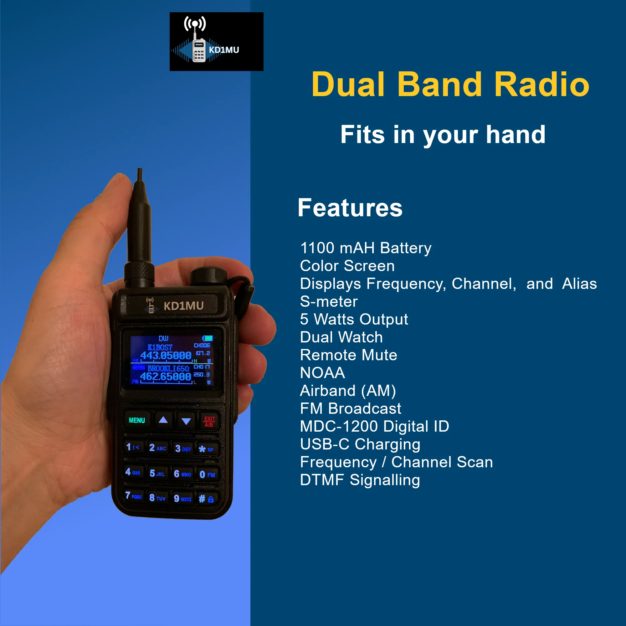 uv5118 Plus Dual Band UHF VHF Walkie Talkie