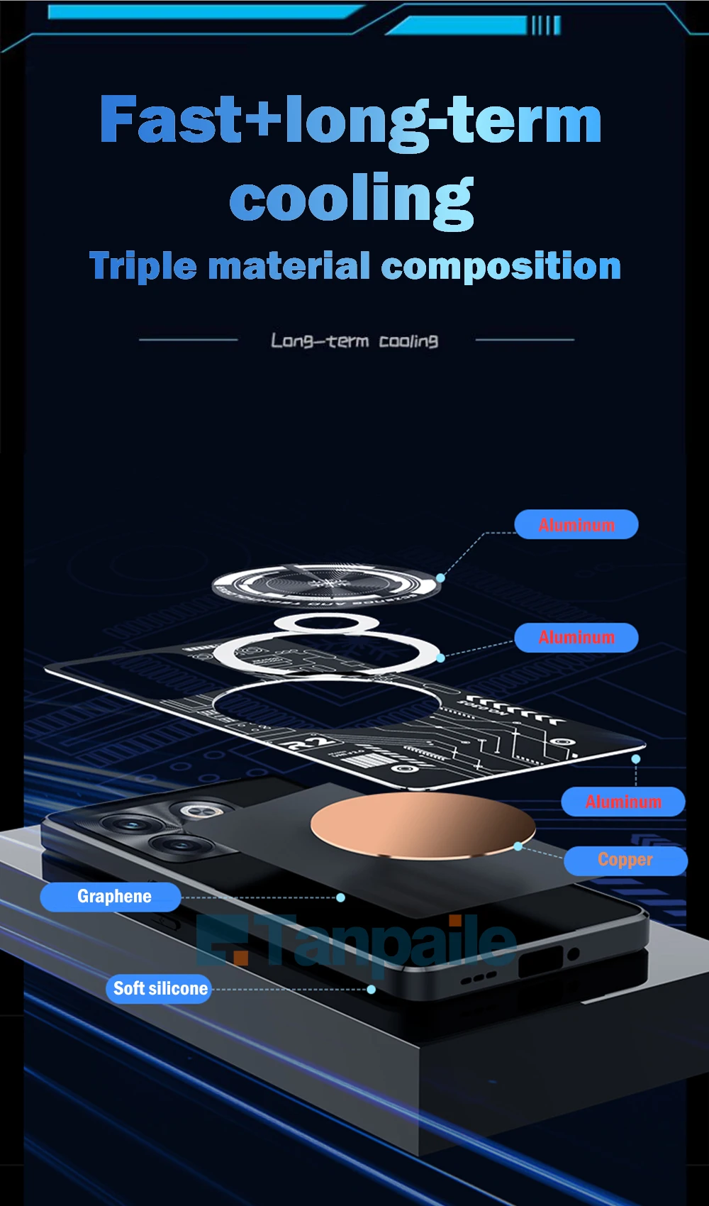 Tanpaile Magnetic Cooling Phone Case For Oneplus ACE Pro 10T 10 Pro 10Pro Shockproof Copper Heat Dissipation Metal Back Cover