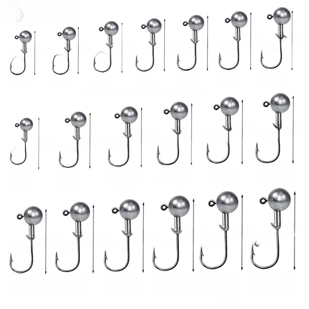 MrLurion 1g 2g 3g 4g 5g 10g 20g 22g 25g 28g vissen jig hoofd haak, tuigage haak voor crank zachte grub worm lokken aas scherpe haken - afbeelding 2