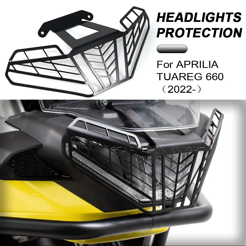 

Headlight Protection For Aprilia TUAREG 660 TUAREG660 2022 - Grill Guard Motorcycle Accessories Head Light Mesh Cover Retrofit