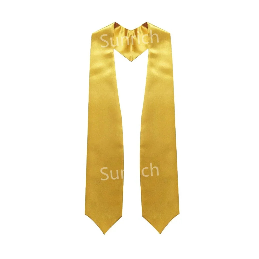 Gold University & College Graduation Stole Satin Unisex Adult Plain Graduation Stole 72