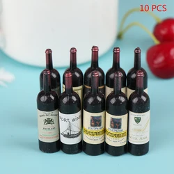 10Pcs/Lot 1/12 Dollhouse Miniature Mini Simulation Wine Bottle Accessories Decor Furniture Model Toys Children Gifts