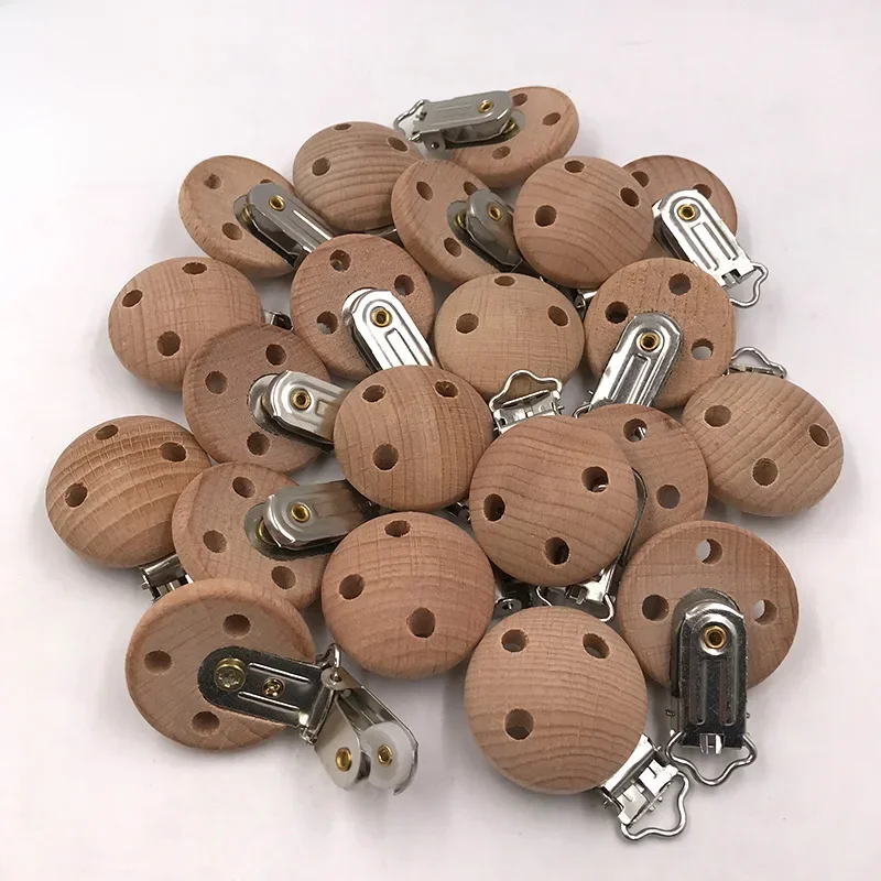 Kissteether 20 stks Houten Fopspeen Clip Verpleging Accessoires Beuken s Kauwtabletten Tandjes Diy Dummy Kettingen Baby Bijtring - afbeelding 2