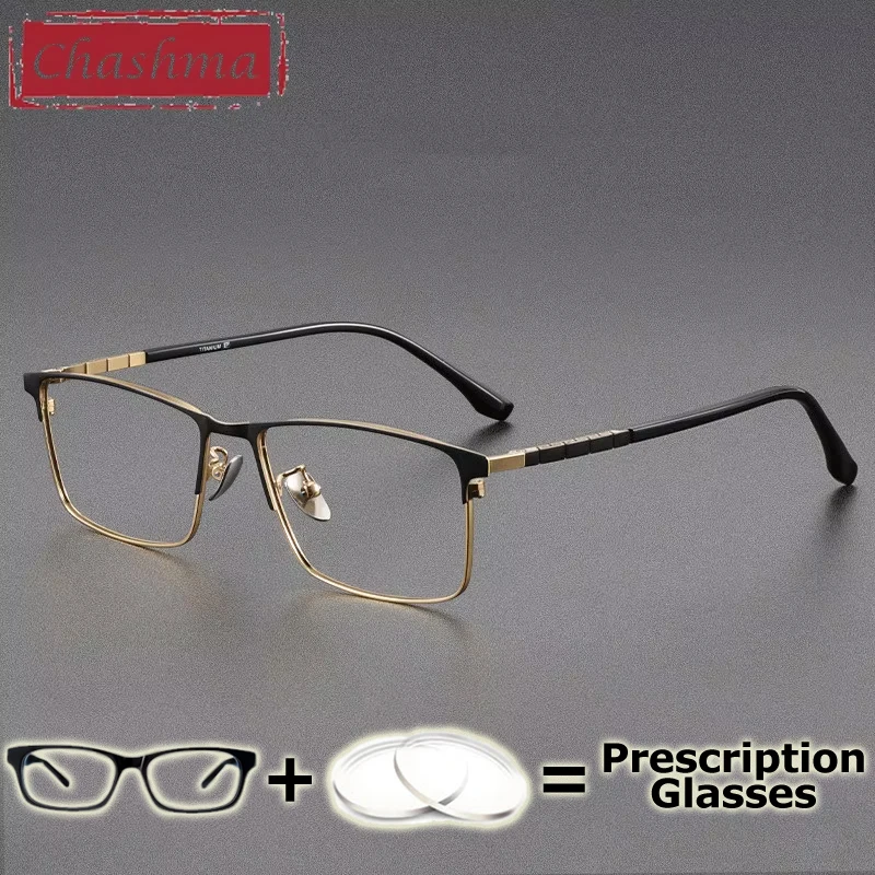 

Chashma Prescription Glasses Men Myopia Rectangle Pure Titanium Optical Recipe Eyewear Reading Male Eyeglasses Frames Spectacles