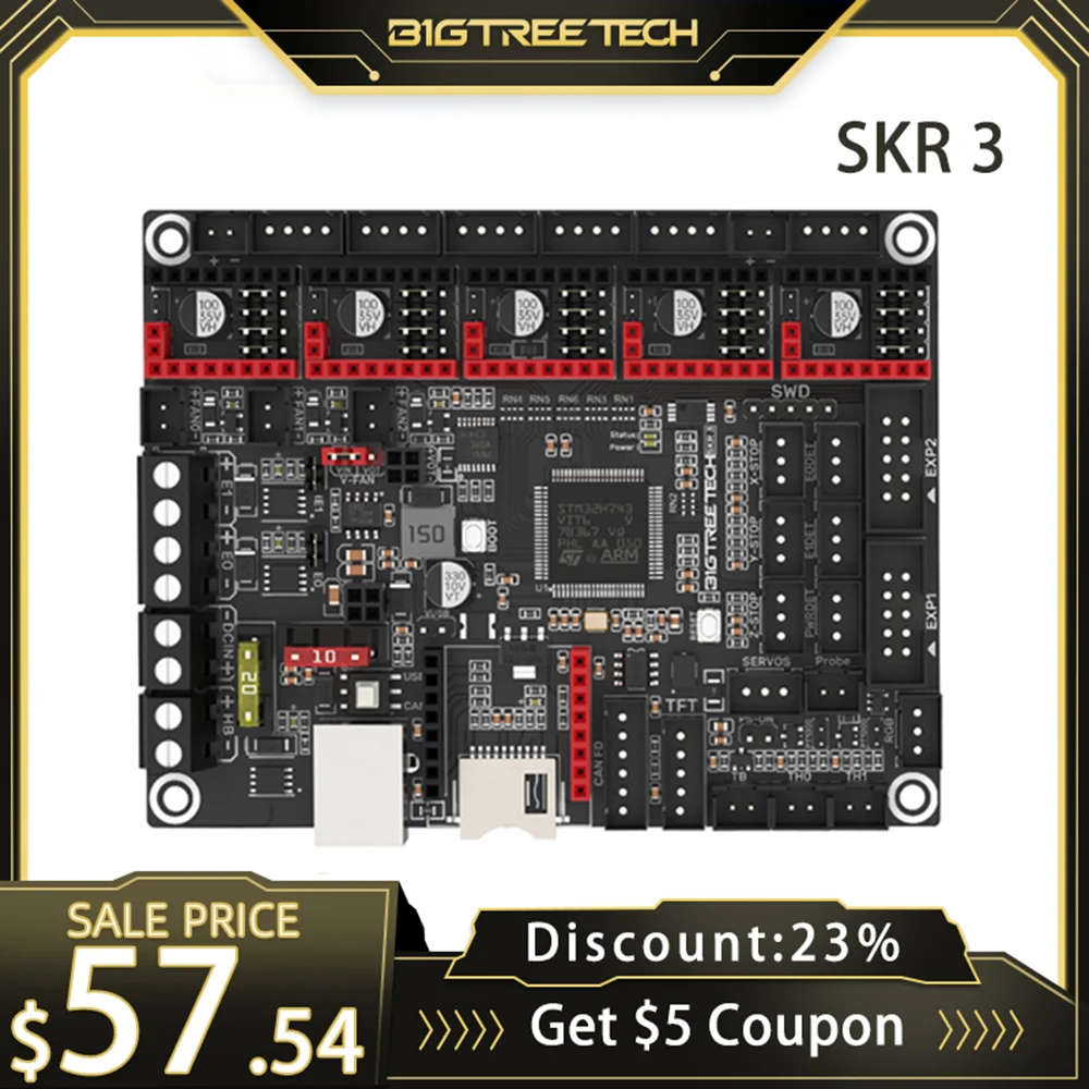 BIGTREETECH-Actualización de placa base para impresora 3D, piezas para Ender 3/5 V2, BTT, SKR 3, 32 bits, SKR 2, SKR V1.4 TURBO, EZTMC5160, EZTMC2209