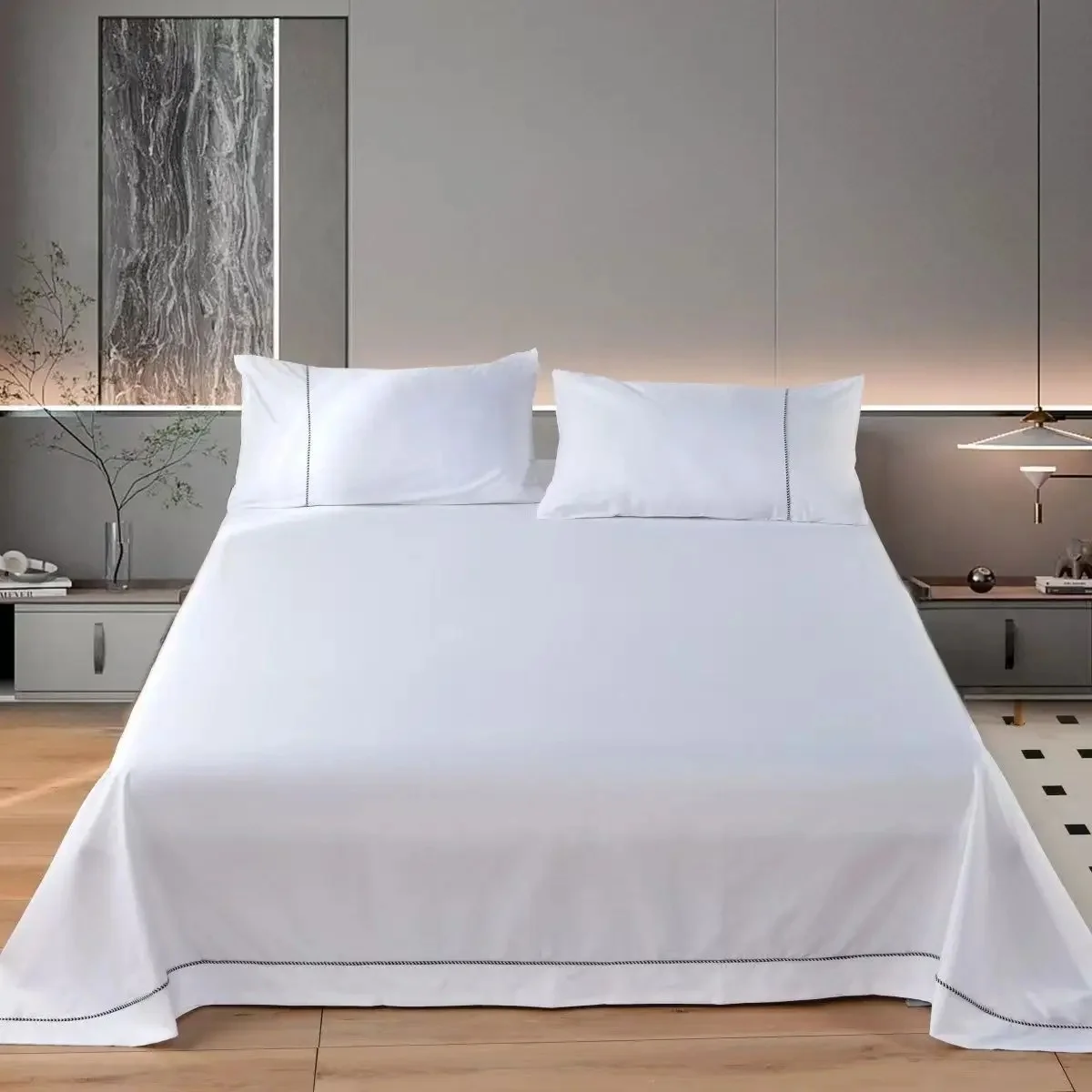 Wit 100% Katoenen Laken Dikke Hotel Enkel Dubbel Laken Set Hoogwaardige Vlakke Laken Twin Queen King Beddengoed Huishoudtextiel