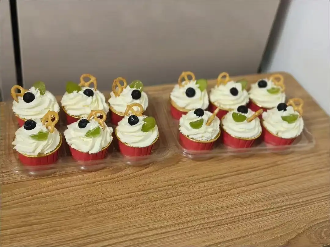 4/6/12 Count Cupcakes Box Tray Container Cake Carrier Holder Muffin Boxes Baking Muffins Egg Tart Storage Tray Tall Dome Lids photo review