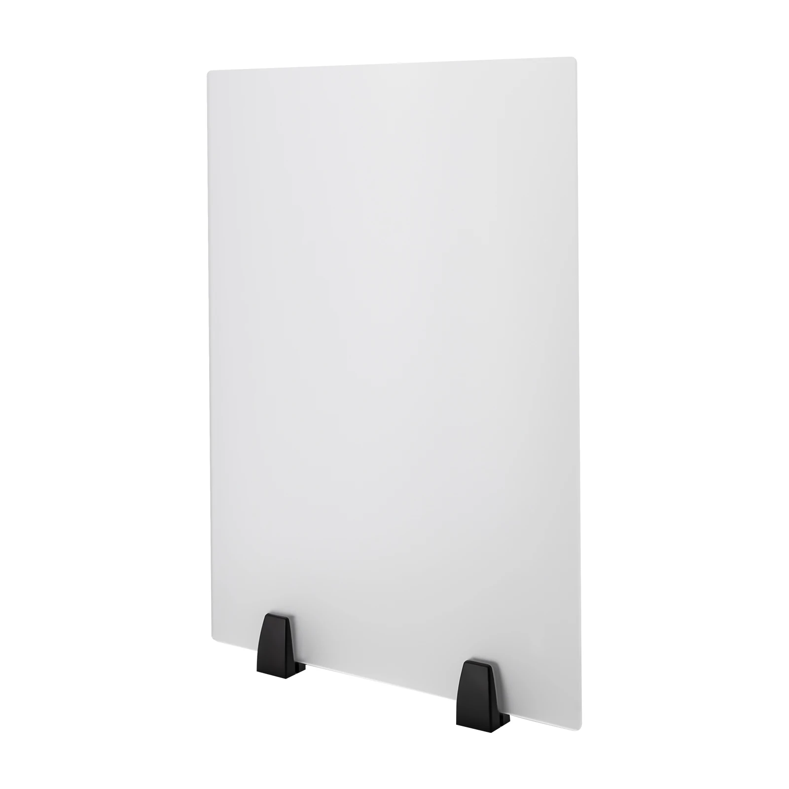 Dual Frosted Plexiglass 24 x 18 inch Clamp-on Desk Privacy Panels, Acrylic Cubicle Desk Dividers, Office Partitions, 2 pcs