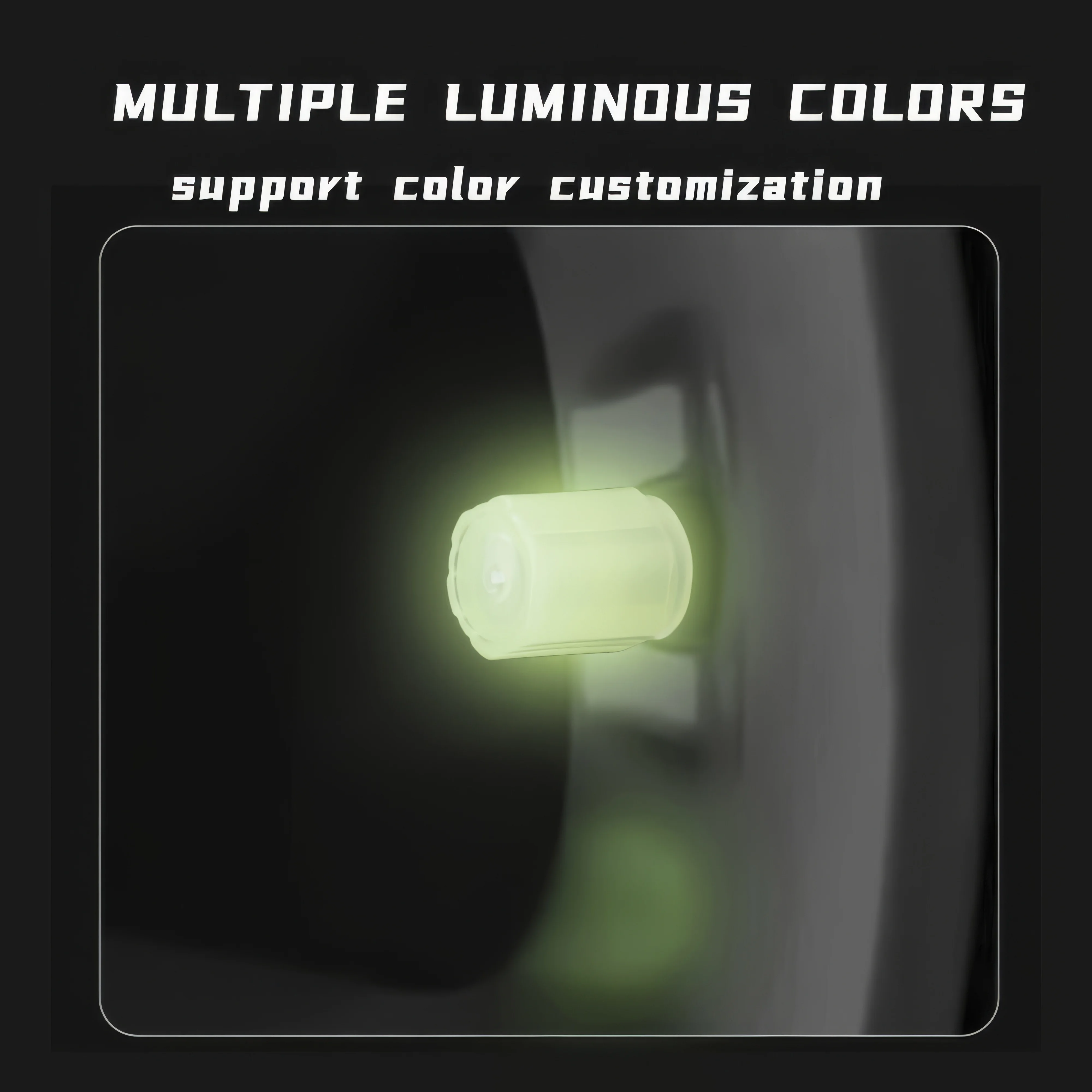4/8/12 Luminous Tire Valve Caps, Green/blue/red, Sturdy Structure, Suitable for All Vehicle Models, Durable Car Valve Caps