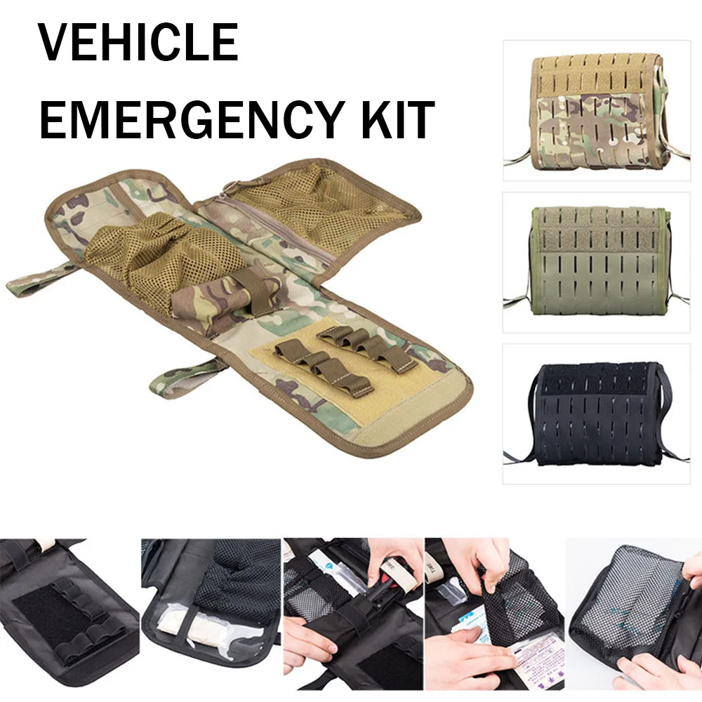 Vehicle Trauma Quick release Kit Bag Medical First Aid MOLLE Bag for Trauma Storage Organizer Case for Family & Outdoor Travel